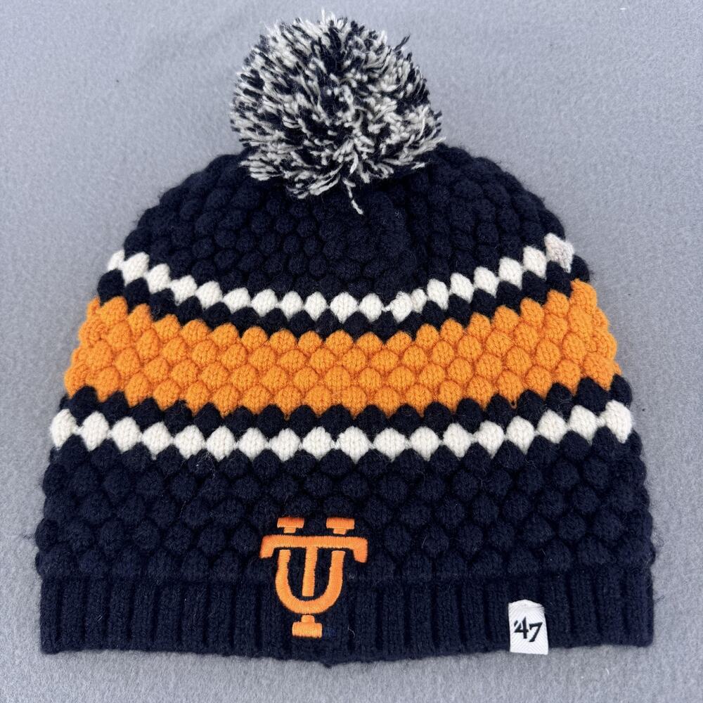 47 Brand Tennessee Volunteers College Vault Pom Knit Beanie Womens Black Hat